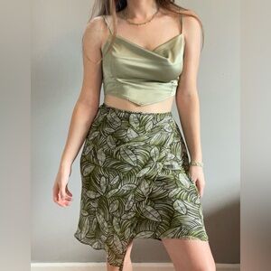 Worthington petite asymmetrical green skirt